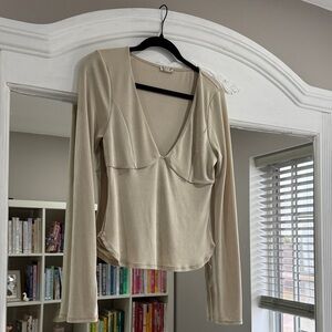 Elegant Cream Long Sleeve Top